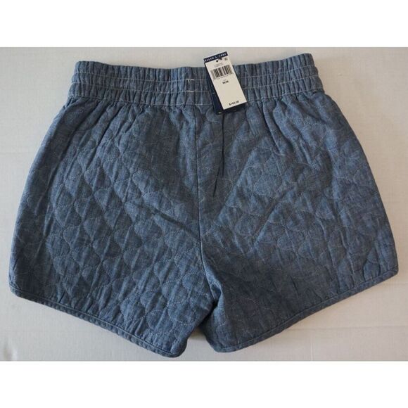 Polo Ralph Lauren 211906478001 Women's Sz M Blue Quilted Chambray Shorts - Picture 2 of 10